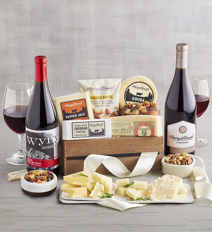 Gourmet Cheese Gift with Wine